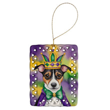 Load image into Gallery viewer, Jack Russell Terrier King of Mardi Gras Porcelain Ornament