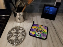 Load image into Gallery viewer, Jack Russell Terrier King of Mardi Gras Pot Holders - Set of 2 Decorative Kitchen Helpers | Made in the USA