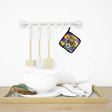 Load image into Gallery viewer, Jack Russell Terrier King of Mardi Gras Pot Holders - Set of 2 Decorative Kitchen Helpers | Made in the USA