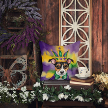 Load image into Gallery viewer, Jack Russell Terrier King of Mardi Gras Throw Pillow - 14x14 Decorative Pillow – Art for Your Home &amp; Patio
