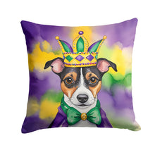 Load image into Gallery viewer, Jack Russell Terrier King of Mardi Gras Throw Pillow - 14x14 Decorative Pillow – Art for Your Home &amp; Patio