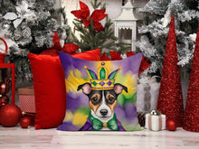 Load image into Gallery viewer, Jack Russell Terrier King of Mardi Gras Throw Pillow