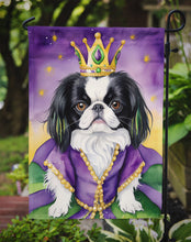 Load image into Gallery viewer, Japanese Chin King of Mardi Gras Garden Flag - Vibrant Dog-Themed Yard Decor by Caroline's Treasures