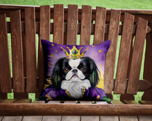 Load image into Gallery viewer, Japanese Chin King of Mardi Gras Throw Pillow - 14x14 Decorative Pillow – Art for Your Home &amp; Patio