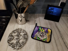 Load image into Gallery viewer, Keeshond King of Mardi Gras Pot Holders - Set of 2 Decorative Kitchen Helpers | Made in the USA