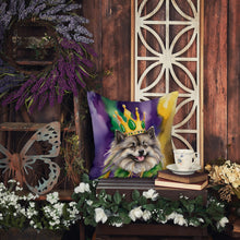 Load image into Gallery viewer, Keeshond King of Mardi Gras Throw Pillow - 14x14 Decorative Pillow – Art for Your Home &amp; Patio