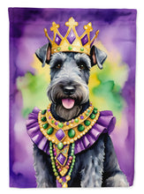 Load image into Gallery viewer, Kerry Blue Terrier King of Mardi Gras House Flag