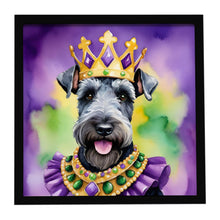 Load image into Gallery viewer, Kerry Blue Terrier King of Mardi Gras Framed Metal Print