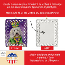 Load image into Gallery viewer, Komondor King of Mardi Gras Porcelain Ornament