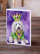 Load image into Gallery viewer, Komondor King of Mardi Gras Greeting Cards - Blank Note Cards – 8-Pack of Artist-Designed Cards with Envelopes