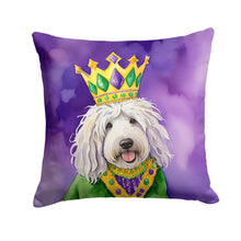 Load image into Gallery viewer, Komondor King of Mardi Gras Throw Pillow - 14x14 Decorative Pillow – Art for Your Home &amp; Patio
