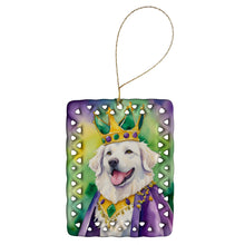 Load image into Gallery viewer, Kuvasz King of Mardi Gras Porcelain Ornament