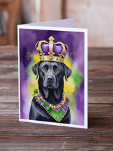 Load image into Gallery viewer, Labrador Retriever King of Mardi Gras Greeting Cards - Blank Note Cards – 8-Pack of Artist-Designed Cards with Envelopes