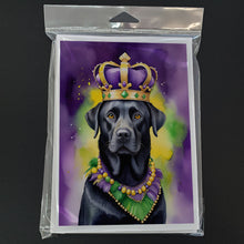 Load image into Gallery viewer, Labrador Retriever King of Mardi Gras Greeting Cards - Blank Note Cards – 8-Pack of Artist-Designed Cards with Envelopes