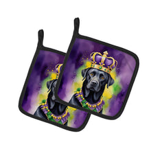 Load image into Gallery viewer, Labrador Retriever King of Mardi Gras Pot Holders - Set of 2 Decorative Kitchen Helpers | Made in the USA