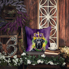 Load image into Gallery viewer, Labrador Retriever King of Mardi Gras Throw Pillow - 14x14 Decorative Pillow – Art for Your Home &amp; Patio