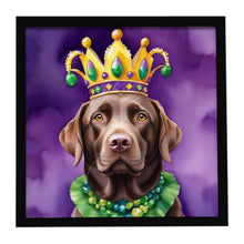 Load image into Gallery viewer, Labrador Retriever King of Mardi Gras Framed Metal Print