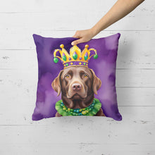 Load image into Gallery viewer, Labrador Retriever King of Mardi Gras Throw Pillow