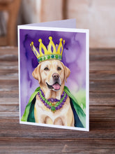 Load image into Gallery viewer, Labrador Retriever King of Mardi Gras Greeting Cards - Blank Note Cards – 8-Pack of Artist-Designed Cards with Envelopes