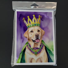 Load image into Gallery viewer, Labrador Retriever King of Mardi Gras Greeting Cards - Blank Note Cards – 8-Pack of Artist-Designed Cards with Envelopes