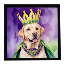 Load image into Gallery viewer, Labrador Retriever King of Mardi Gras Framed Metal Print