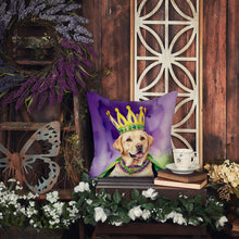 Load image into Gallery viewer, Labrador Retriever King of Mardi Gras Throw Pillow - 14x14 Decorative Pillow – Art for Your Home &amp; Patio