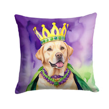 Load image into Gallery viewer, Labrador Retriever King of Mardi Gras Throw Pillow - 14x14 Decorative Pillow – Art for Your Home &amp; Patio