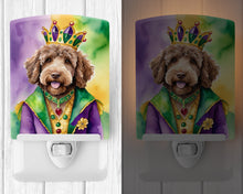 Load image into Gallery viewer, Labradoodle King of Mardi Gras Ceramic Night Light