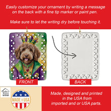 Load image into Gallery viewer, Labradoodle King of Mardi Gras Porcelain Ornament