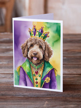 Load image into Gallery viewer, Labradoodle King of Mardi Gras Greeting Cards - Blank Note Cards – 8-Pack of Artist-Designed Cards with Envelopes