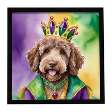 Load image into Gallery viewer, Labradoodle King of Mardi Gras Framed Metal Print