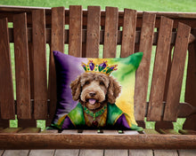 Load image into Gallery viewer, Labradoodle King of Mardi Gras Throw Pillow - 14x14 Decorative Pillow – Art for Your Home &amp; Patio