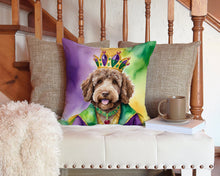 Load image into Gallery viewer, Labradoodle King of Mardi Gras Throw Pillow - 14x14 Decorative Pillow – Art for Your Home &amp; Patio