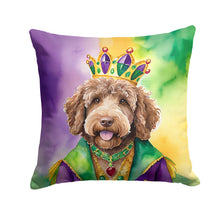 Load image into Gallery viewer, Labradoodle King of Mardi Gras Throw Pillow - 14x14 Decorative Pillow – Art for Your Home &amp; Patio