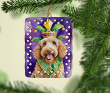 Load image into Gallery viewer, Labradoodle King of Mardi Gras Porcelain Ornament