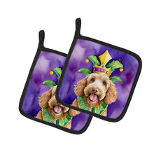 Load image into Gallery viewer, Labradoodle King of Mardi Gras Pot Holders - Set of 2 Decorative Kitchen Helpers | Made in the USA