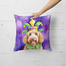 Load image into Gallery viewer, Labradoodle King of Mardi Gras Throw Pillow