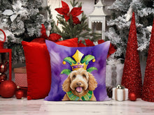 Load image into Gallery viewer, Labradoodle King of Mardi Gras Throw Pillow