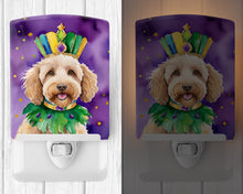 Load image into Gallery viewer, Labradoodle King of Mardi Gras Ceramic Night Light