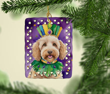 Load image into Gallery viewer, Labradoodle King of Mardi Gras Porcelain Ornament
