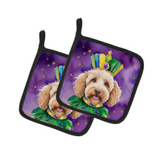 Load image into Gallery viewer, Labradoodle King of Mardi Gras Pot Holders - Set of 2 Decorative Kitchen Helpers | Made in the USA