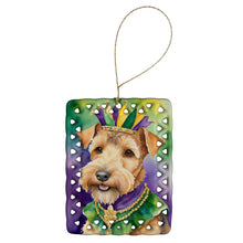 Load image into Gallery viewer, Lakeland Terrier King of Mardi Gras Porcelain Ornament