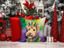 Load image into Gallery viewer, Lakeland Terrier King of Mardi Gras Throw Pillow - 14x14 Decorative Pillow – Art for Your Home &amp; Patio
