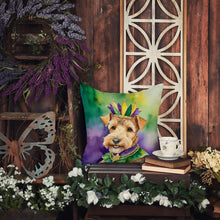 Load image into Gallery viewer, Lakeland Terrier King of Mardi Gras Throw Pillow