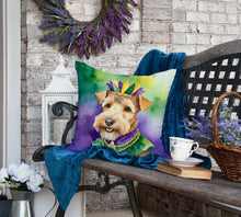 Load image into Gallery viewer, Lakeland Terrier King of Mardi Gras Throw Pillow