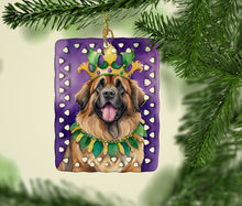 Load image into Gallery viewer, Leonberger King of Mardi Gras Porcelain Ornament