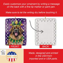 Load image into Gallery viewer, Leonberger King of Mardi Gras Porcelain Ornament