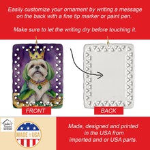 Load image into Gallery viewer, Lhasa Apso King of Mardi Gras Porcelain Ornament