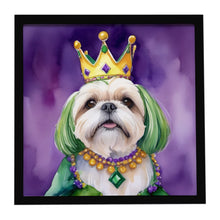 Load image into Gallery viewer, Lhasa Apso King of Mardi Gras Framed Metal Print