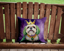 Load image into Gallery viewer, Lhasa Apso King of Mardi Gras Throw Pillow - 14x14 Decorative Pillow – Art for Your Home &amp; Patio